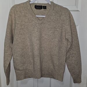 Finalist Lamb Cable Knit Crewneck Sweater Luxury Size L Vintage Tan